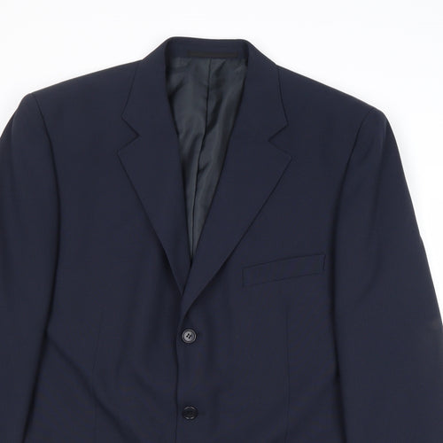 Dimensions Mens Blue Polyester Jacket Suit Jacket Size 40 Regular