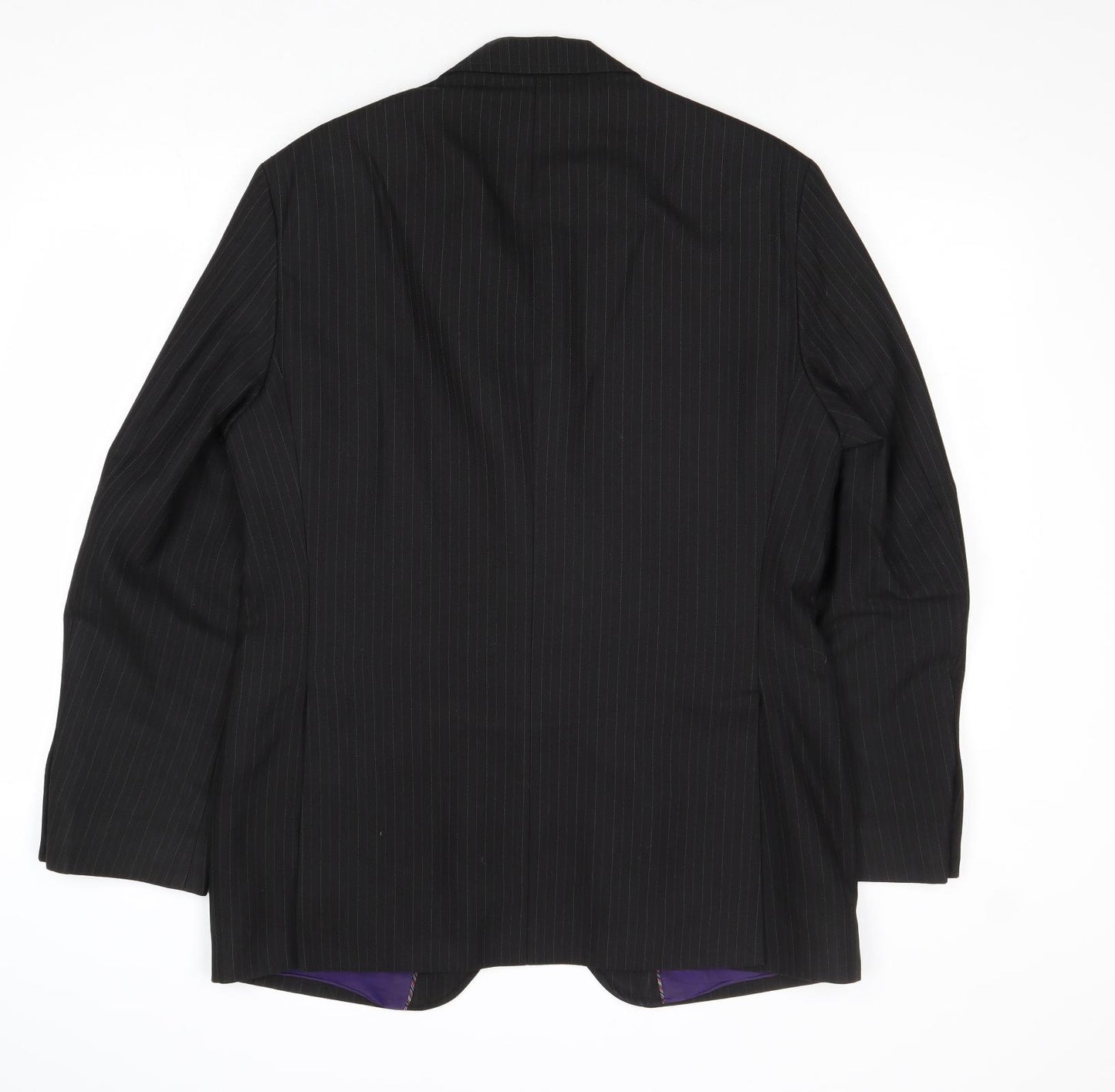 Impressions Mens Black Striped Wool Jacket Suit Jacket Size 40 Regular