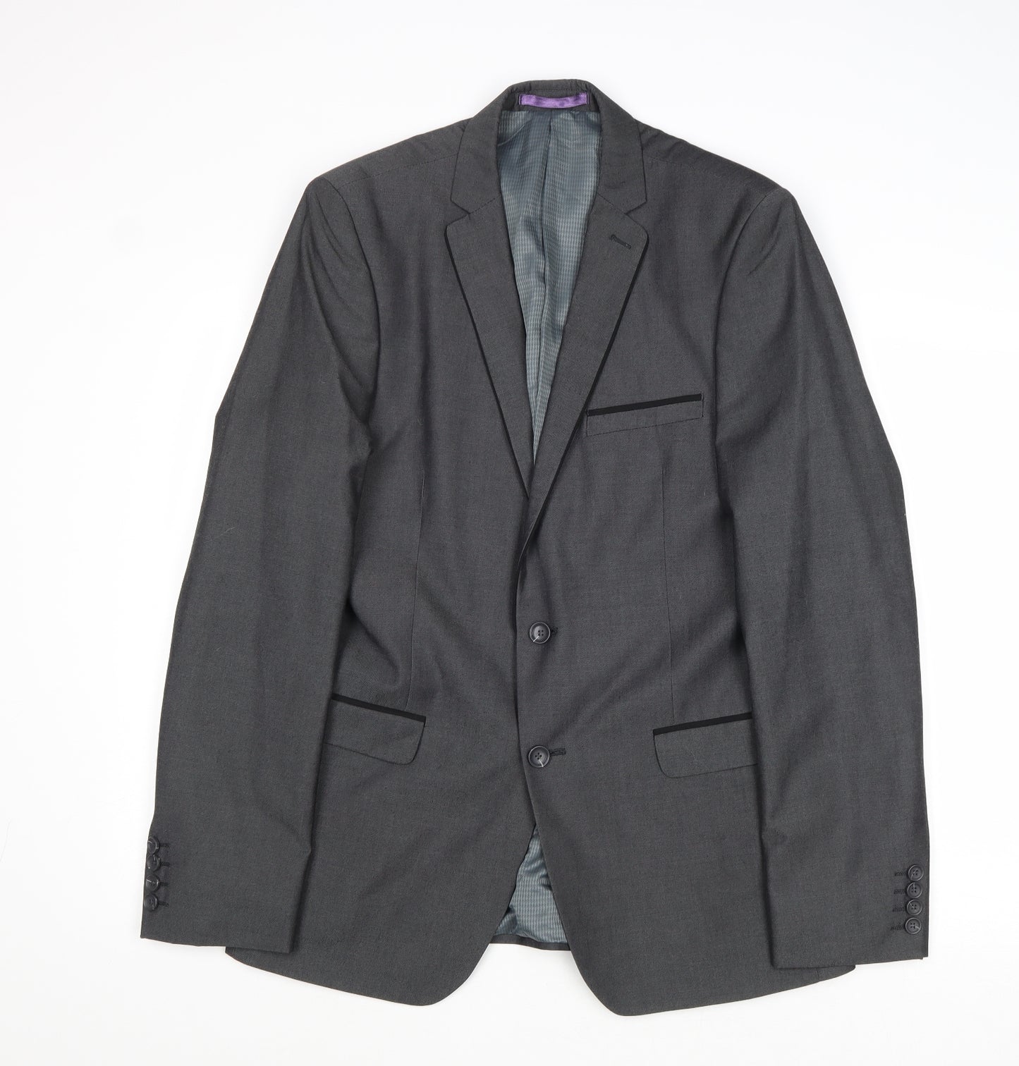 Burton Mens Grey Polyester Jacket Suit Jacket Size 40 Regular