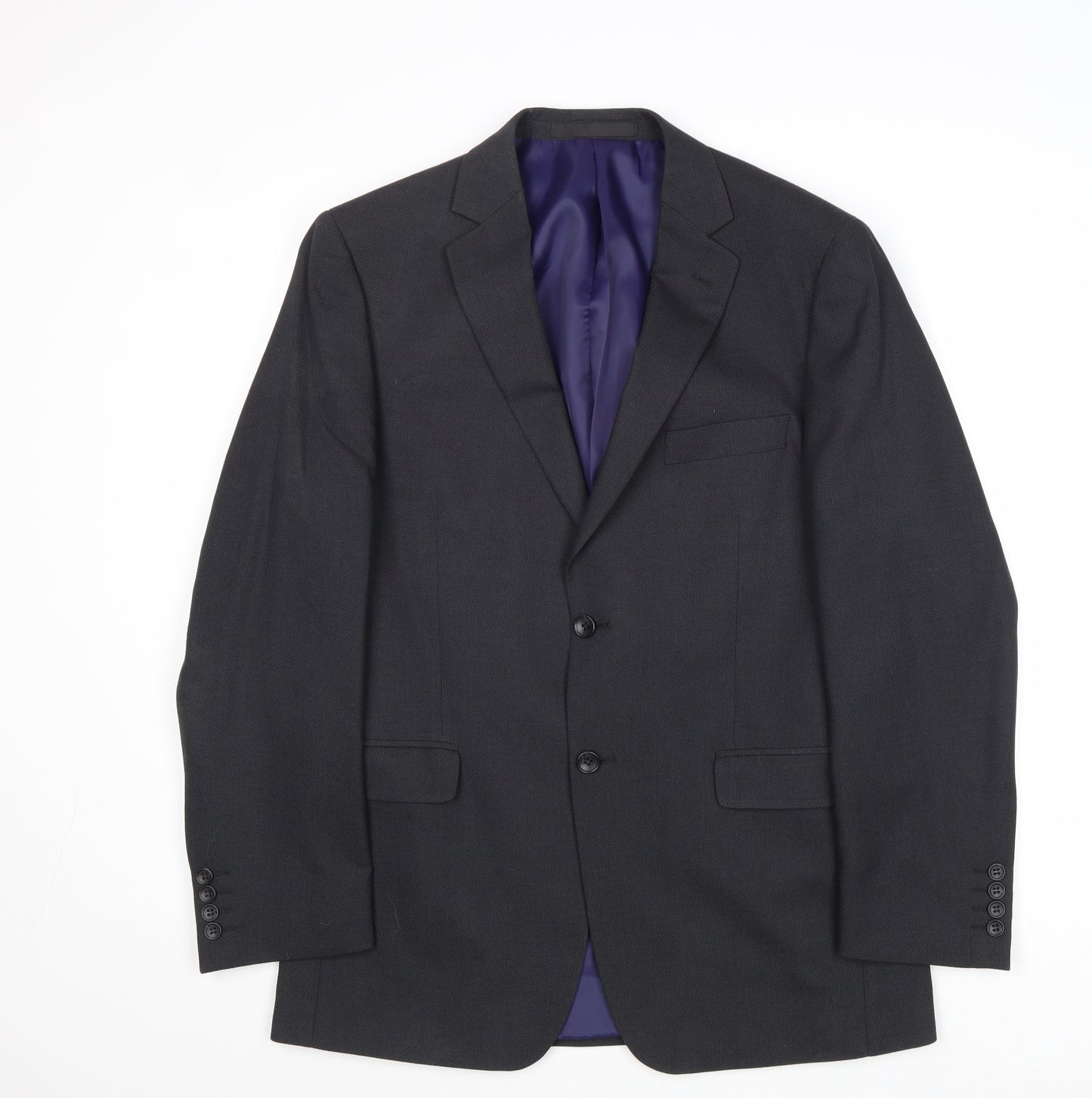 Marks and Spencer Mens Grey Striped Polyester Jacket Suit Jacket Size 40 Regular