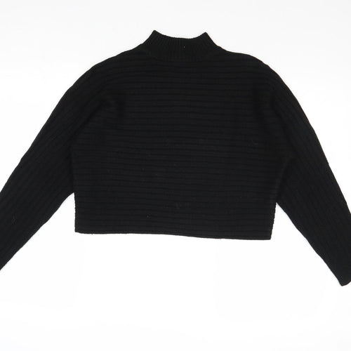 New Look Girls Black Mock Neck Acrylic Pullover Jumper Size 12-13 Years Pullover