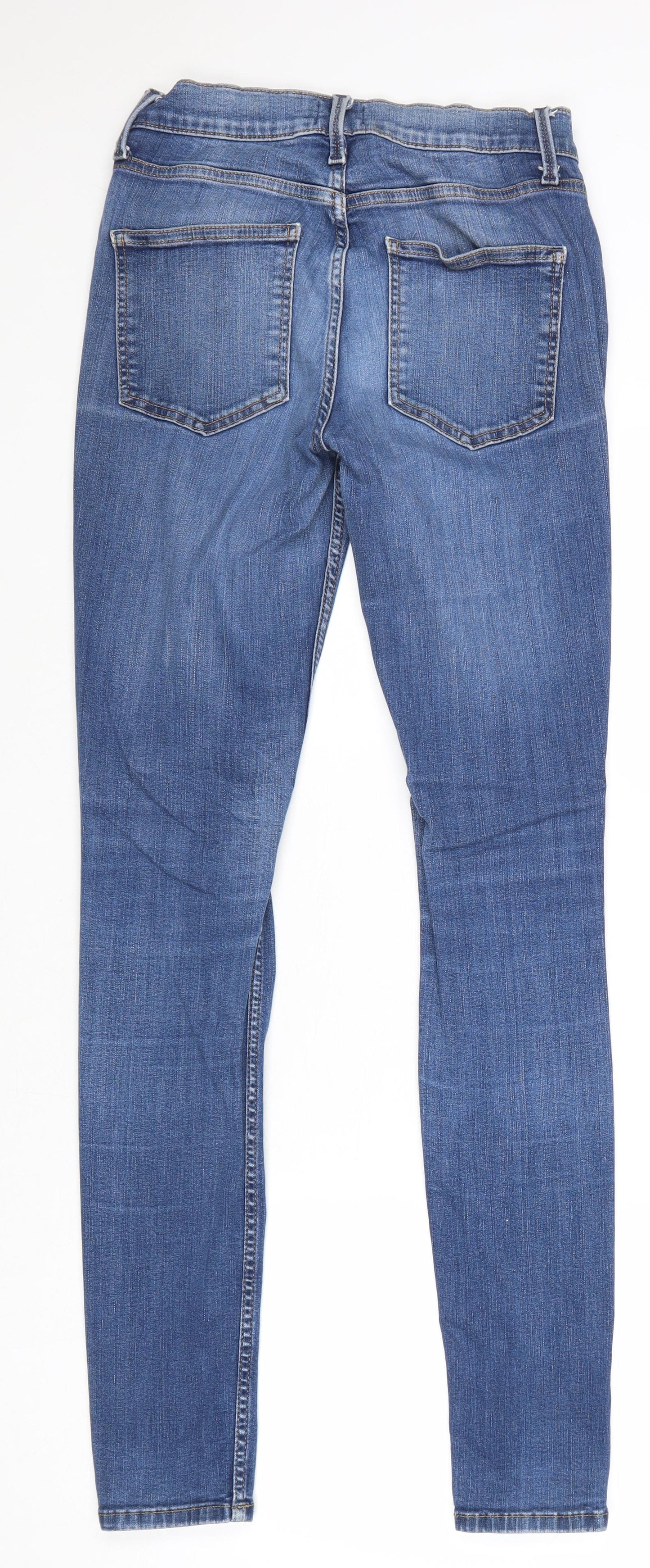 French Connection Womens Blue Cotton Skinny Jeans Size 10 Regular Zip