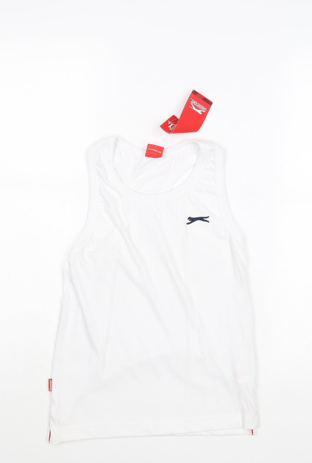 Slazenger Boys White Cotton Pullover Tank Size 7-8 Years Round Neck Pullover