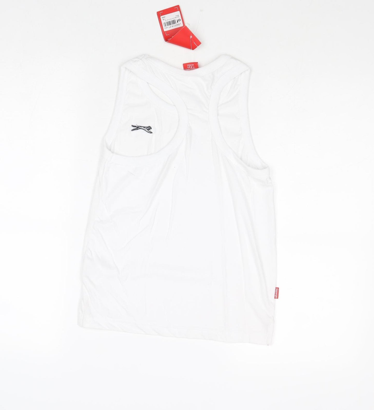 Slazenger Boys White Cotton Pullover Tank Size 7-8 Years Round Neck Pullover