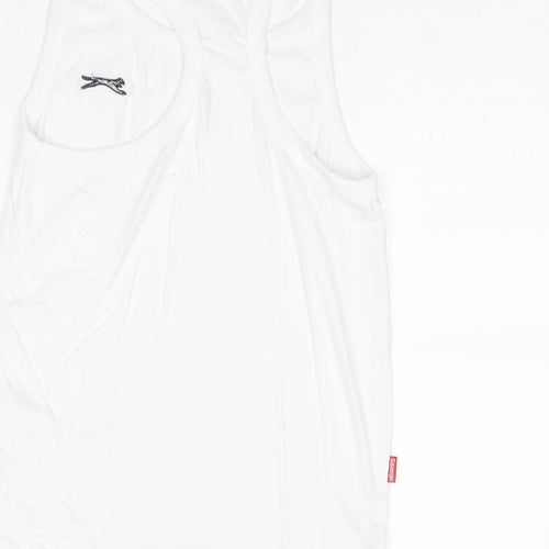 Slazenger Boys White Cotton Pullover Tank Size 7-8 Years Round Neck Pullover