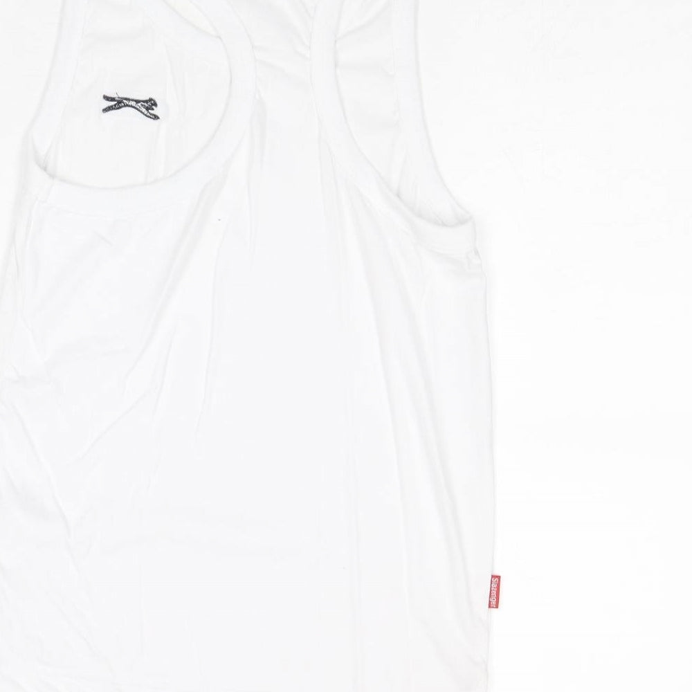 Slazenger Boys White Cotton Pullover Tank Size 7-8 Years Round Neck Pullover