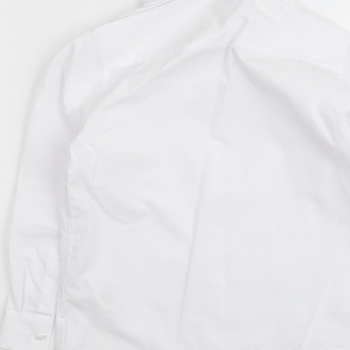 Marks and Spencer Boys White Polyester Basic Button-Up Size 8-9 Years Collared Button