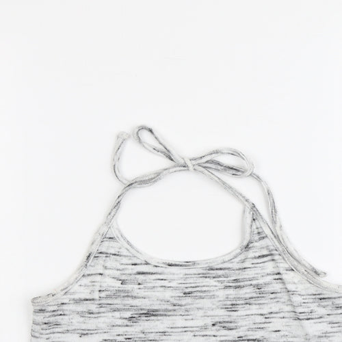 New Look Womens Grey Geometric Polyester Cropped Tank Size M Halter