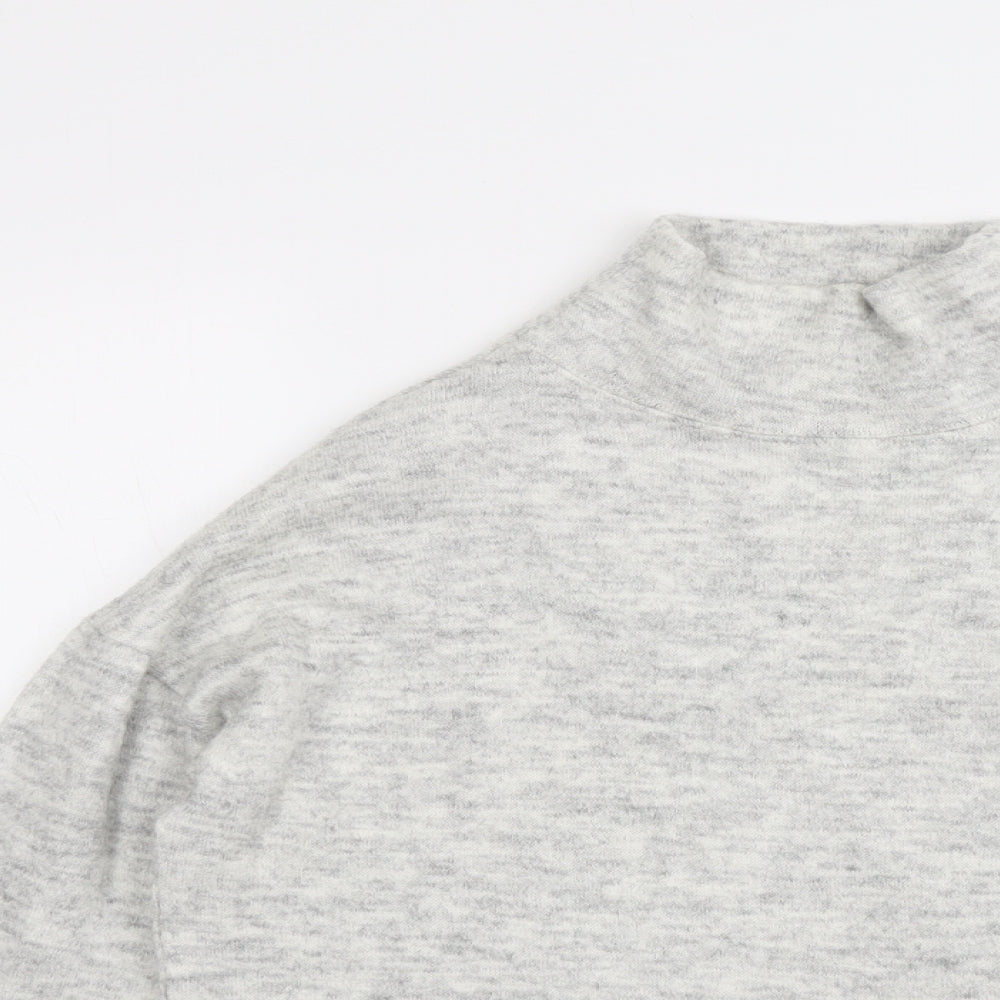 New Look Womens Grey High Neck Acrylic Pullover Jumper Size S