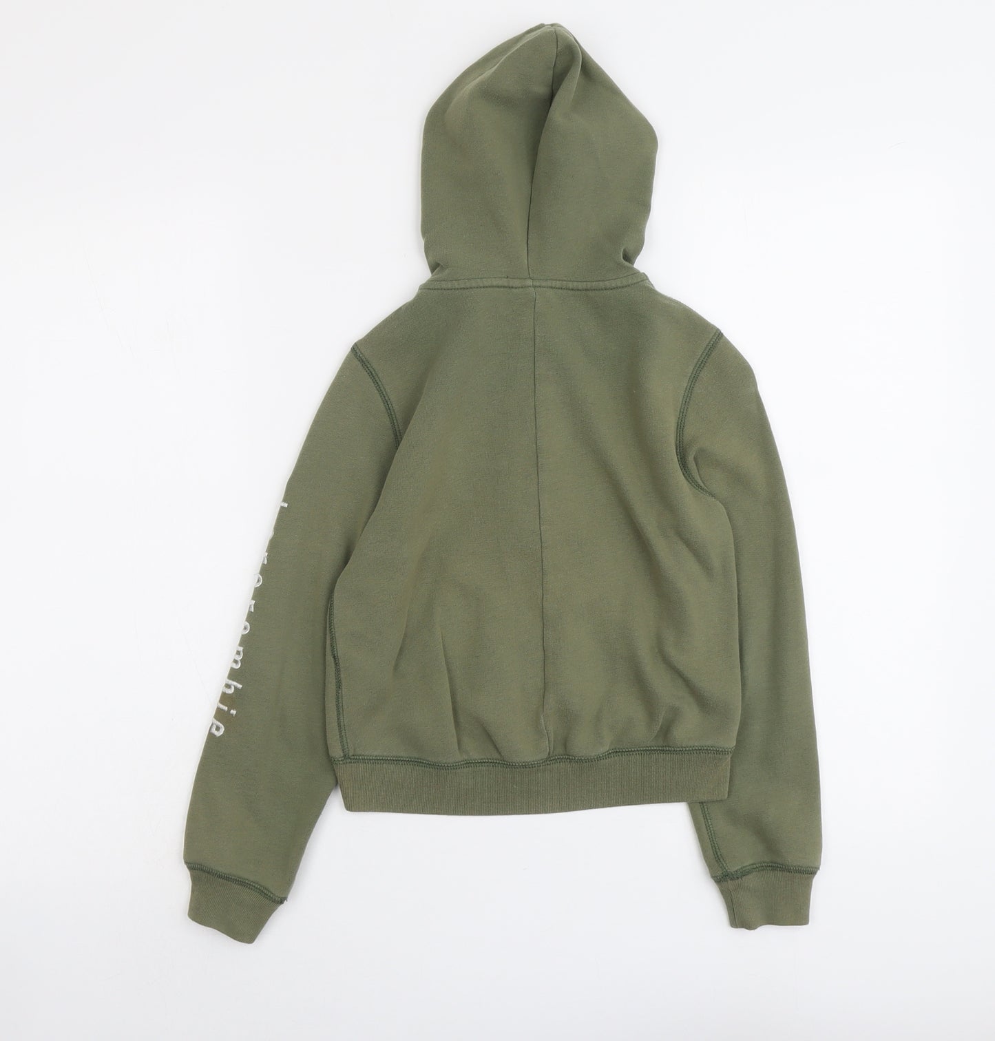 Abercrombie & Fitch Boys Green Cotton Full Zip Hoodie Size 8 Years Zip