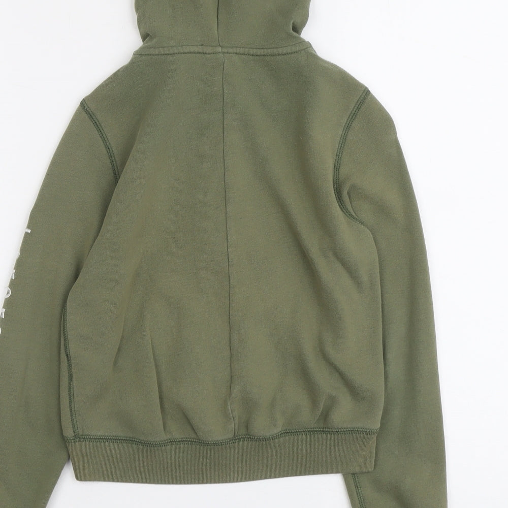 Abercrombie & Fitch Boys Green Cotton Full Zip Hoodie Size 8 Years Zip
