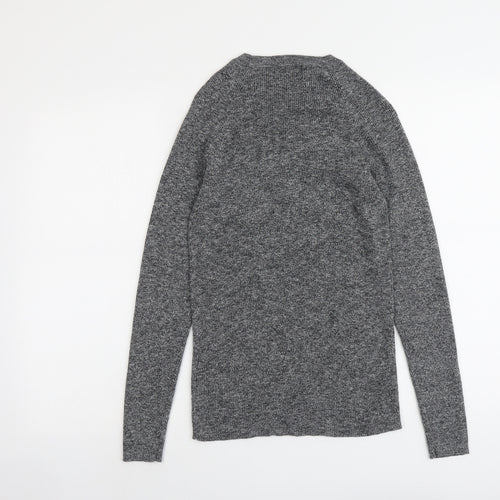 Maison Cinqcent Womens Grey Round Neck Cotton Pullover Jumper Size S