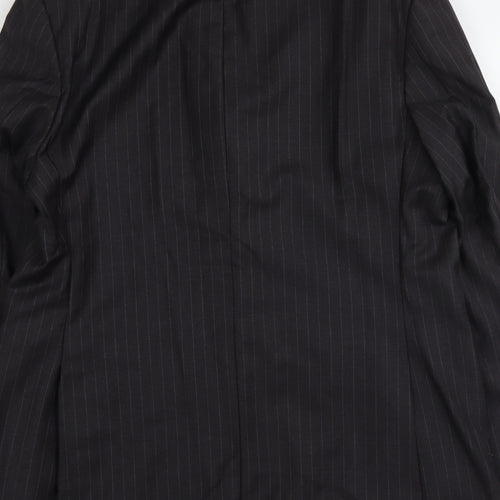 AsutiN Reed Mens Black Striped Wool Jacket Suit Jacket Size L Regular