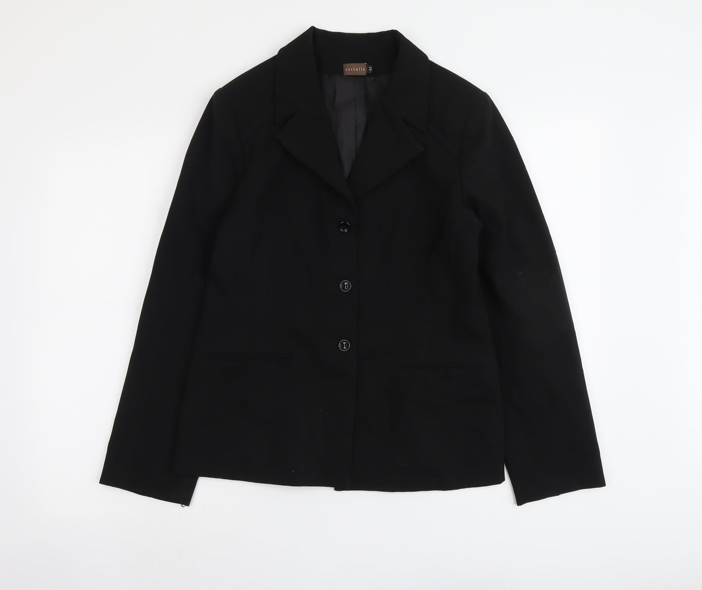 Cortelle Womens Black Polyester Jacket Suit Jacket Size 14
