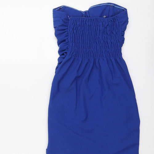 Little Luli Womens Blue Polyester Bodycon Size S Sweetheart Zip