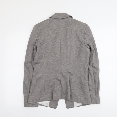 H&M Womens Grey Polyester Jacket Blazer Size 12