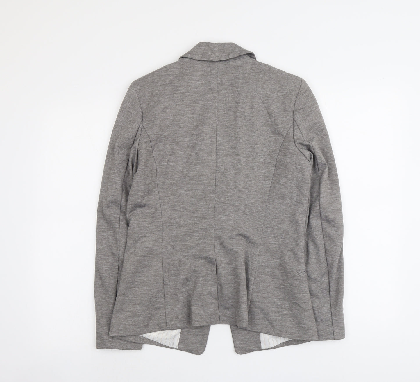 H&M Womens Grey Polyester Jacket Blazer Size 12
