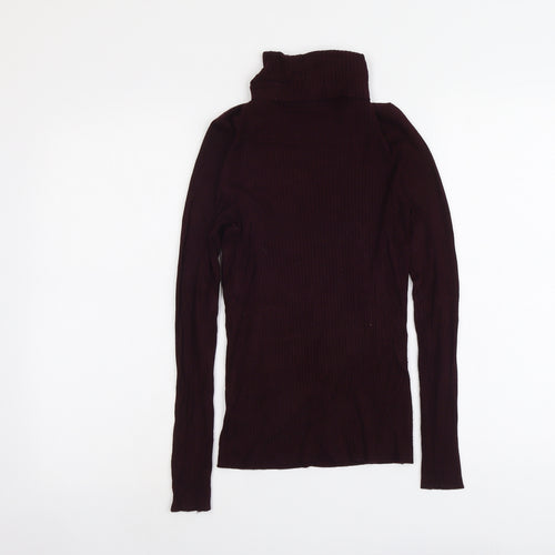 New Look Womens Purple Roll Neck Viscose Pullover Jumper Size 10