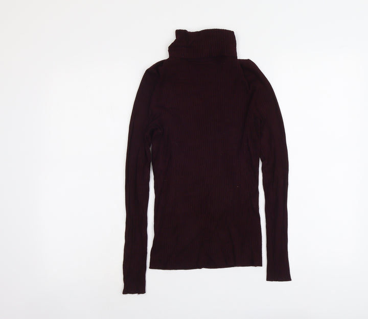 New Look Womens Purple Roll Neck Viscose Pullover Jumper Size 10