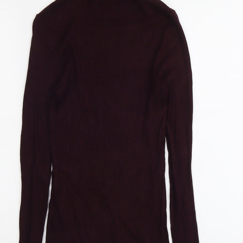 New Look Womens Purple Roll Neck Viscose Pullover Jumper Size 10