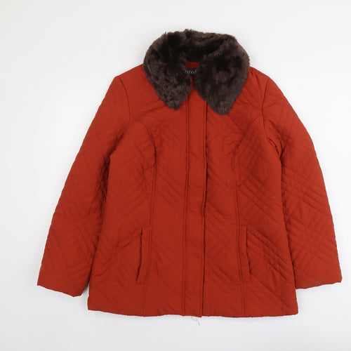 Profile Womens Red Quilted Jacket Size 12 Zip
