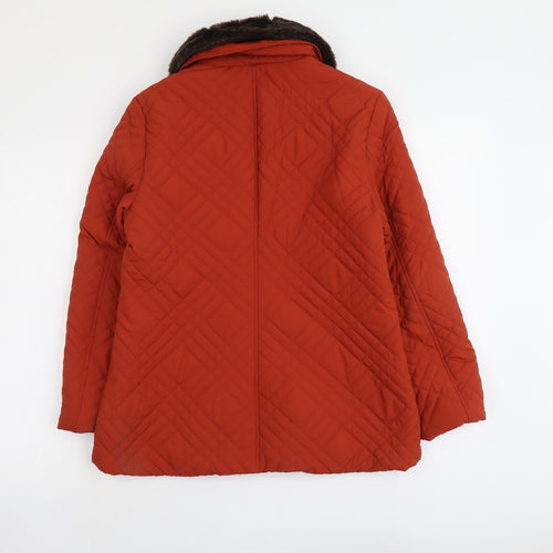 Profile Womens Red Quilted Jacket Size 12 Zip