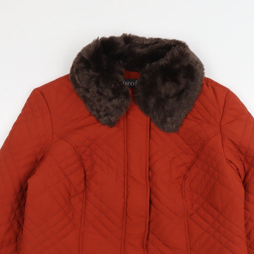 Profile Womens Red Quilted Jacket Size 12 Zip