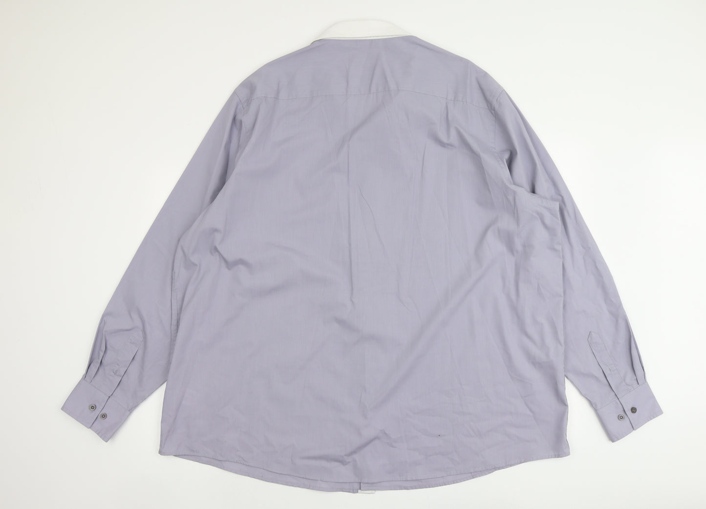 Pierre Cardin Mens Blue Polyester Button-Up Size 4XL Collared Button