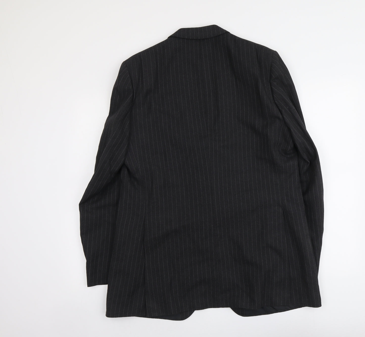 DUNN&CO Mens Grey Striped Wool Jacket Suit Jacket Size L Regular