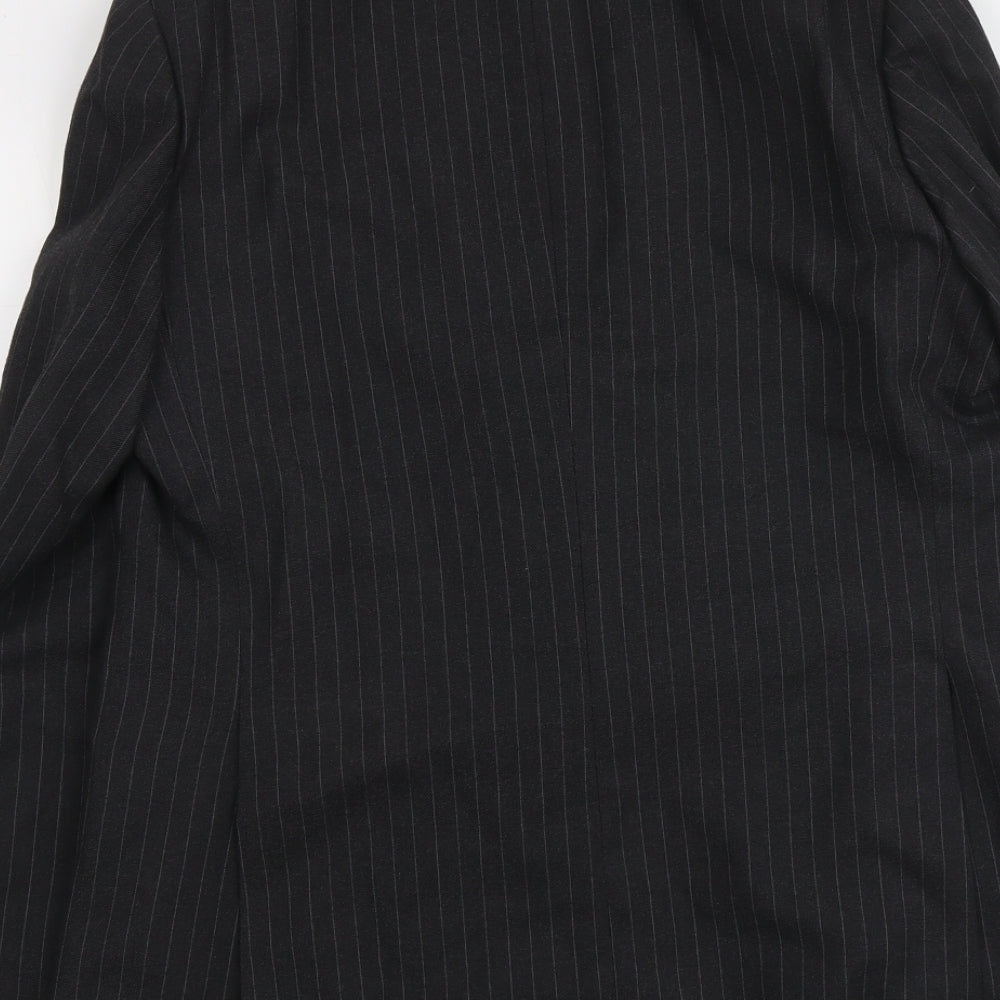 DUNN&CO Mens Grey Striped Wool Jacket Suit Jacket Size L Regular