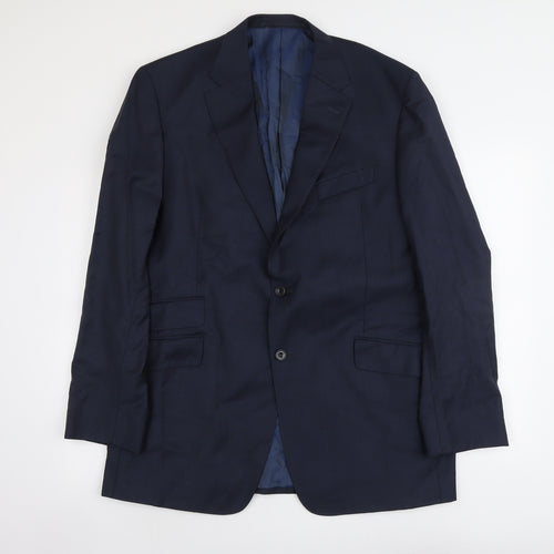 Marks and Spencer Mens Blue Wool Jacket Suit Jacket Size L Regular