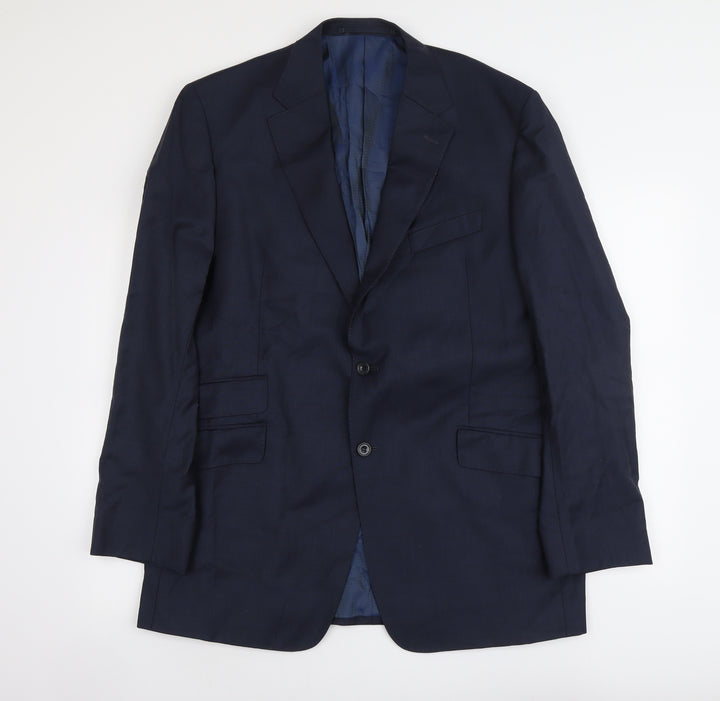 Marks and Spencer Mens Blue Wool Jacket Suit Jacket Size L Regular