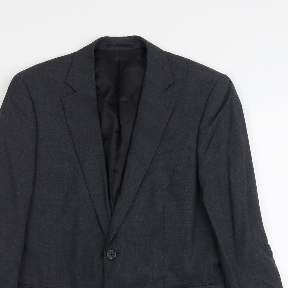 Jaeger Mens Grey Wool Jacket Suit Jacket Size M Regular