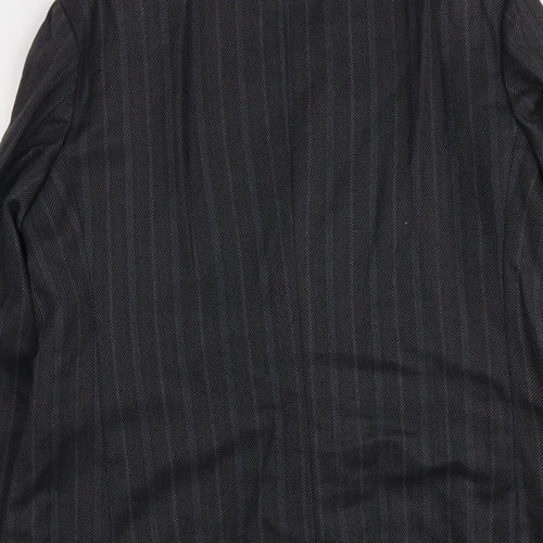 Hornes Mens Grey Striped Polyester Jacket Blazer Size L Regular
