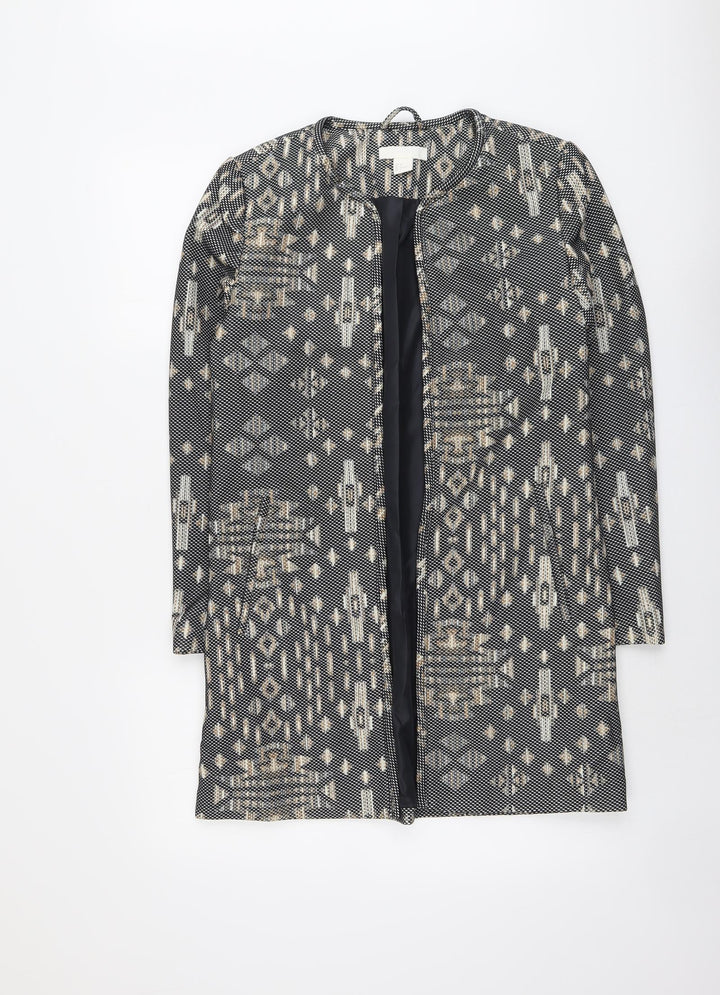 H&M Womens Black Geometric Jacket Size 8
