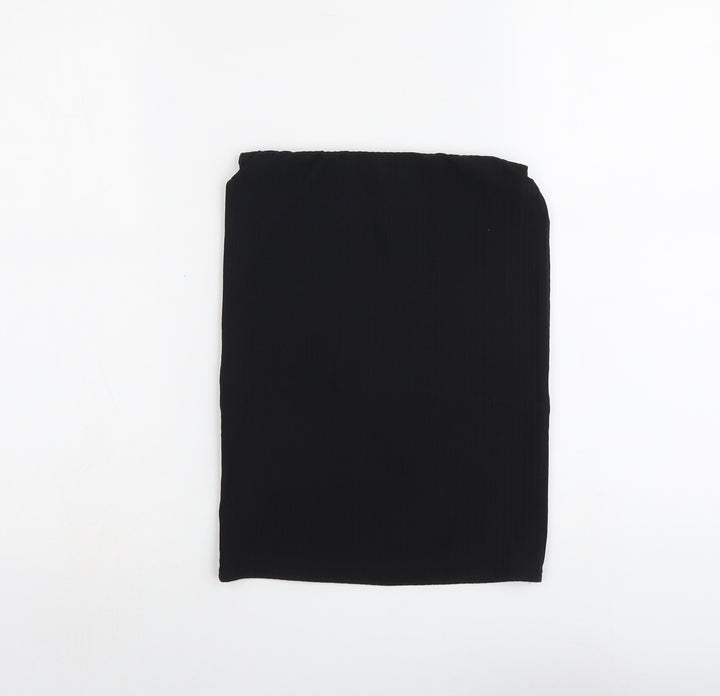 Boohoo Womens Black Polyester Bandage Skirt Size 8