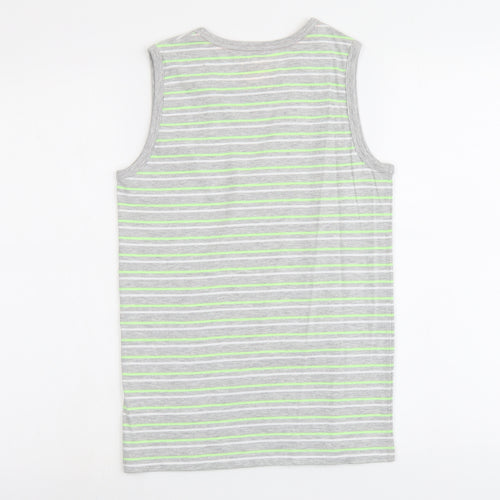 Urbn-Dept Boys Grey Striped Cotton Pullover Tank Size 12 Years Round Neck Pullover