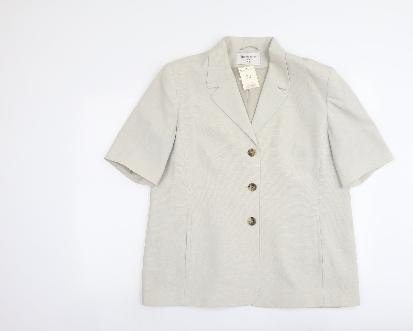 Bonmarché Womens Beige Polyester Jacket Blazer Size 20