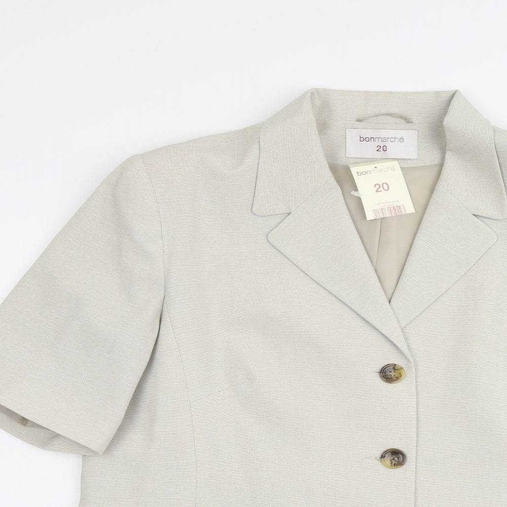 Bonmarché Womens Beige Polyester Jacket Blazer Size 20