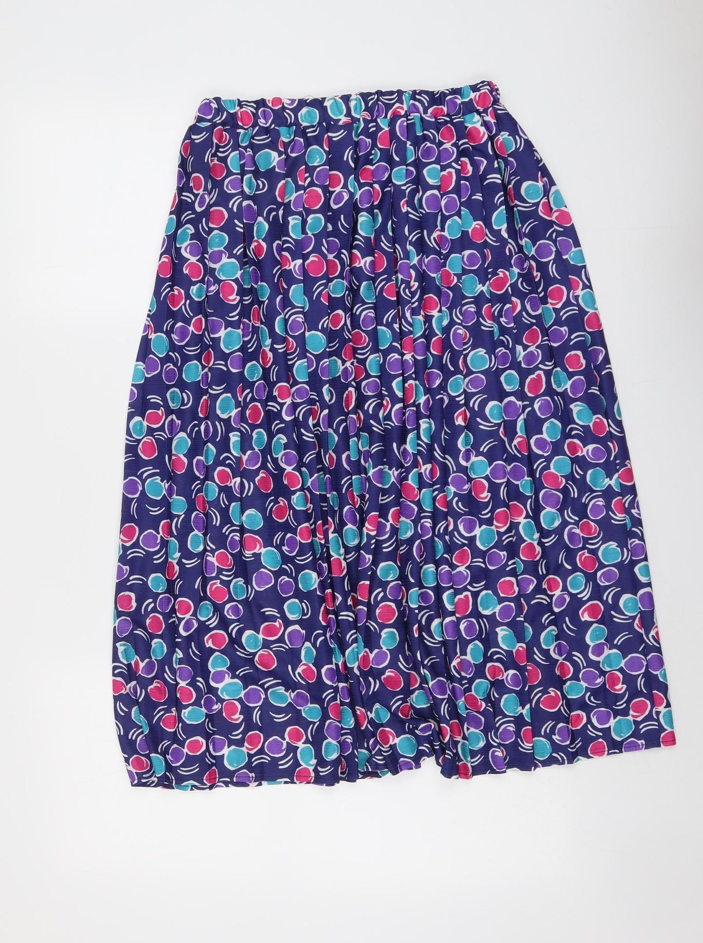 Classic Womens Multicoloured Geometric Polyester Pleated Skirt Size 12