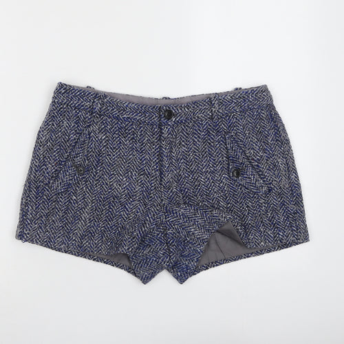 Gap Womens Blue Geometric Polyester Basic Shorts Size 6 L3 in Regular Button