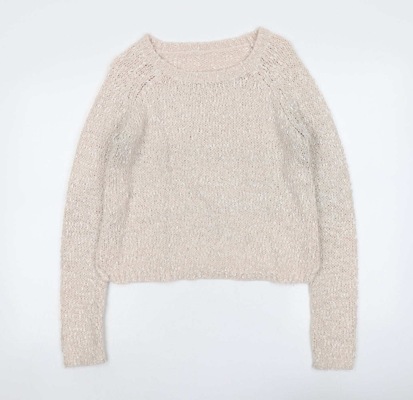 H&M Womens Pink Round Neck Acrylic Pullover Jumper Size 10