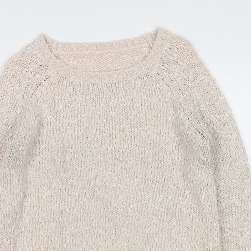 H&M Womens Pink Round Neck Acrylic Pullover Jumper Size 10