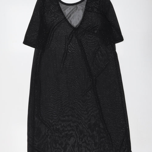 River Island Womens Black Polyester A-Line Size 10 V-Neck Pullover