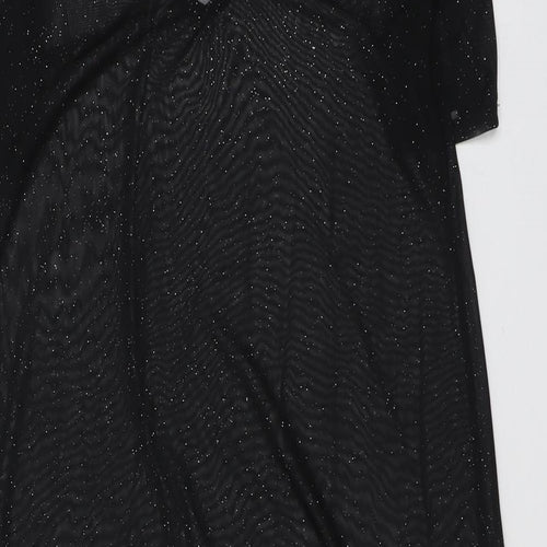 River Island Womens Black Polyester A-Line Size 10 V-Neck Pullover