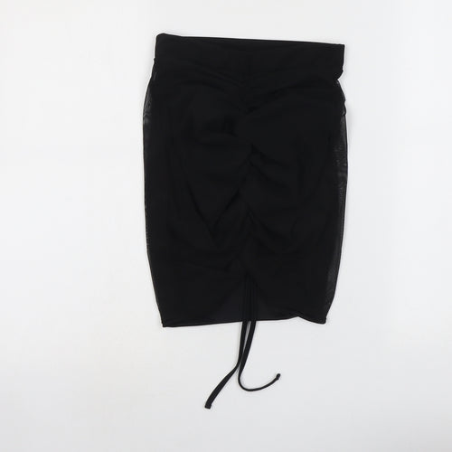PRETTYLITTLETHING Womens Black Polyester Bandage Skirt Size 6