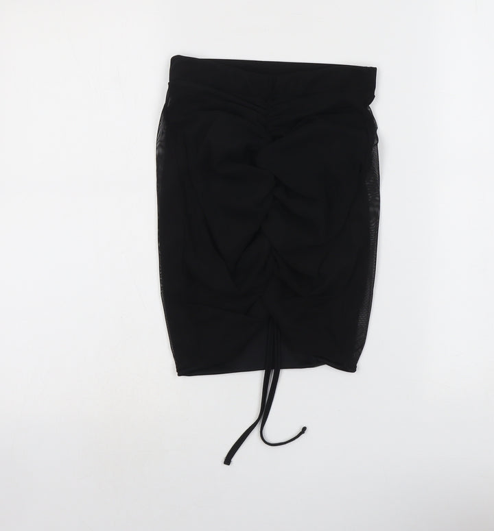 PRETTYLITTLETHING Womens Black Polyester Bandage Skirt Size 6