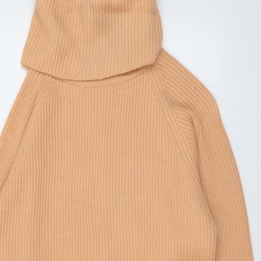 Compliments Womens Pink Roll Neck Acrylic Pullover Jumper Size 16