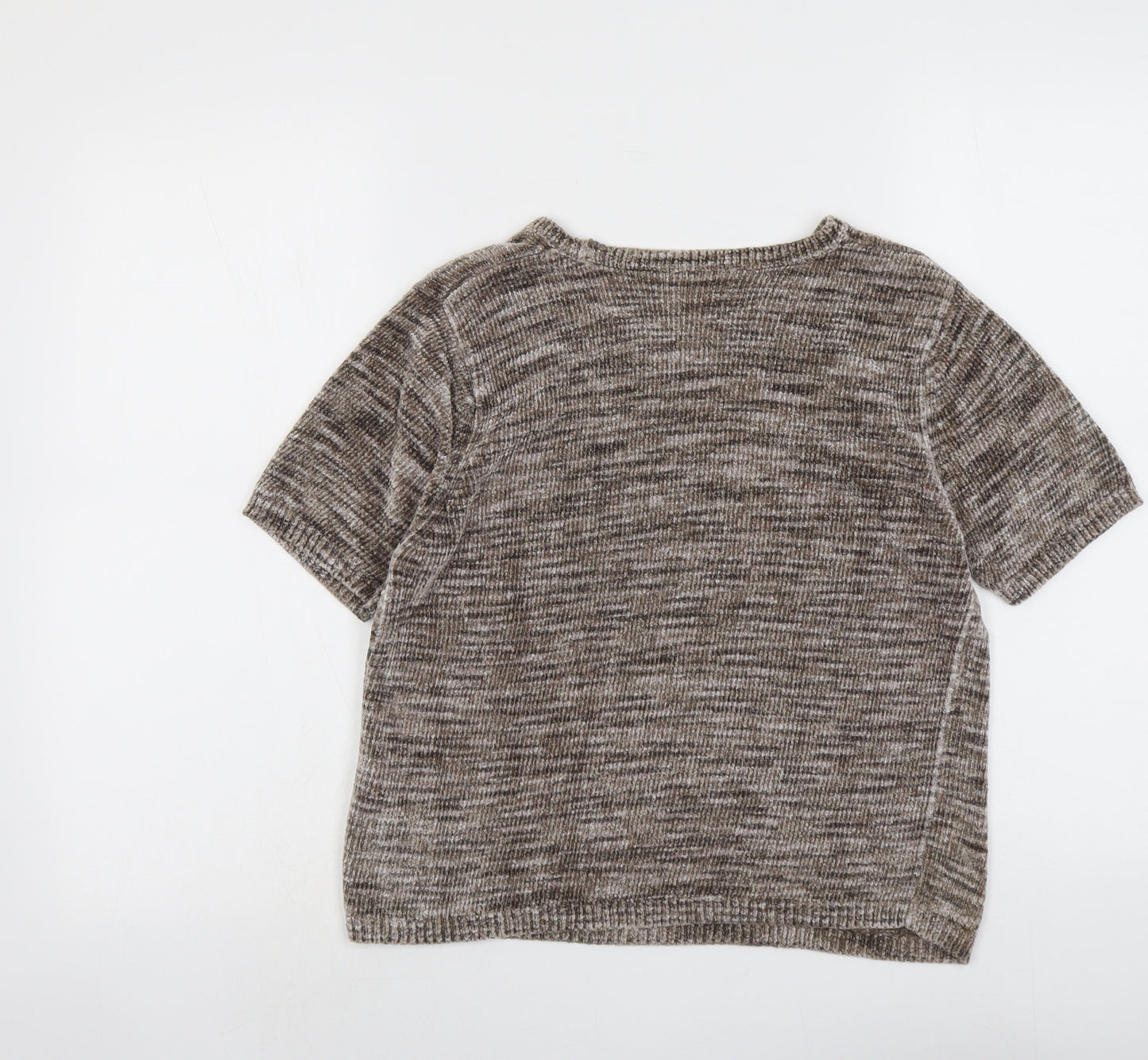 Marks and Spencer Womens Beige Round Neck Viscose Pullover Jumper Size 12