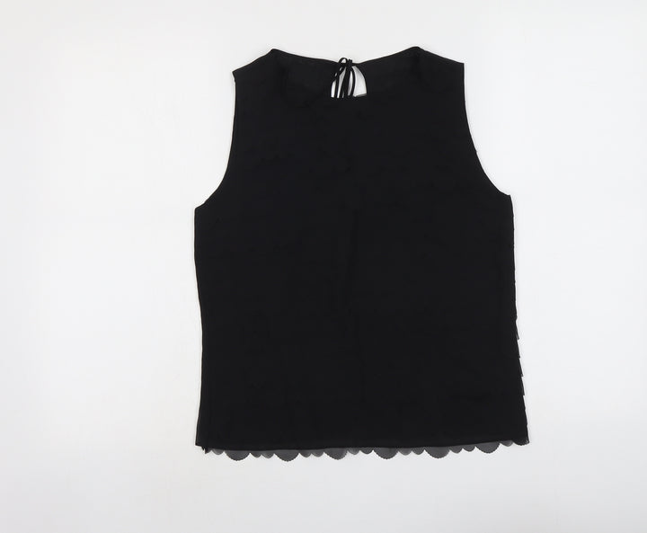 Max Studio Womens Black Polyester Basic Tank Size S Round Neck